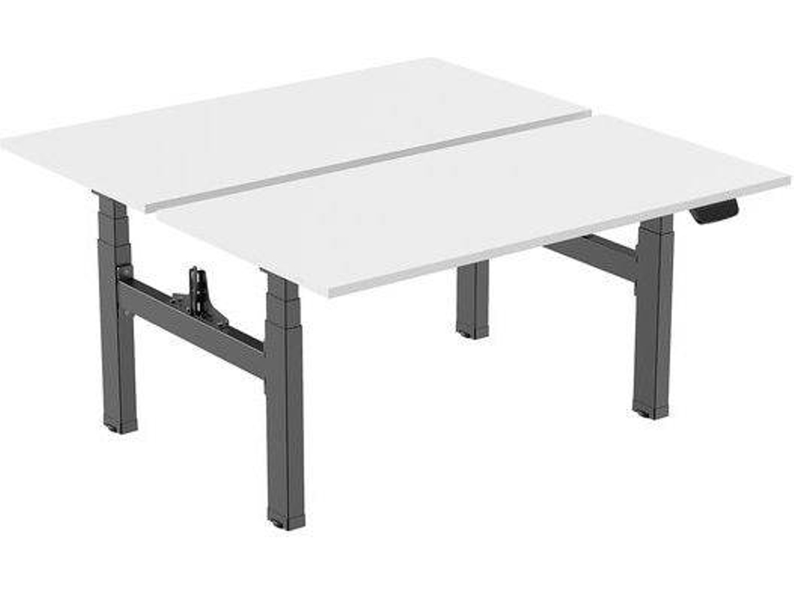 Doble Escritorio Motorizado KIMEX Negro (Madera - 120x75cm)