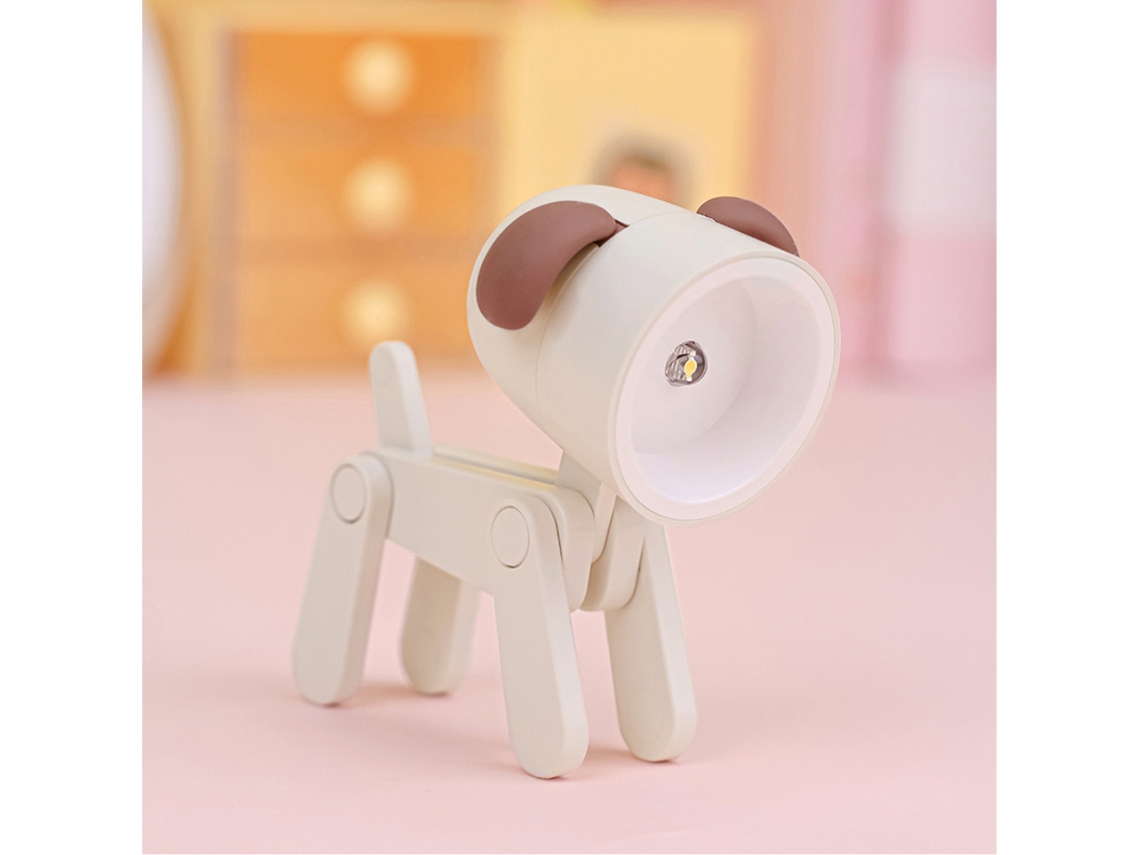 2026-lámpara De Noche Mini Adorable Mascota Kawaii Led Con Soporte Para Teléfono Decoración Beige Perro
