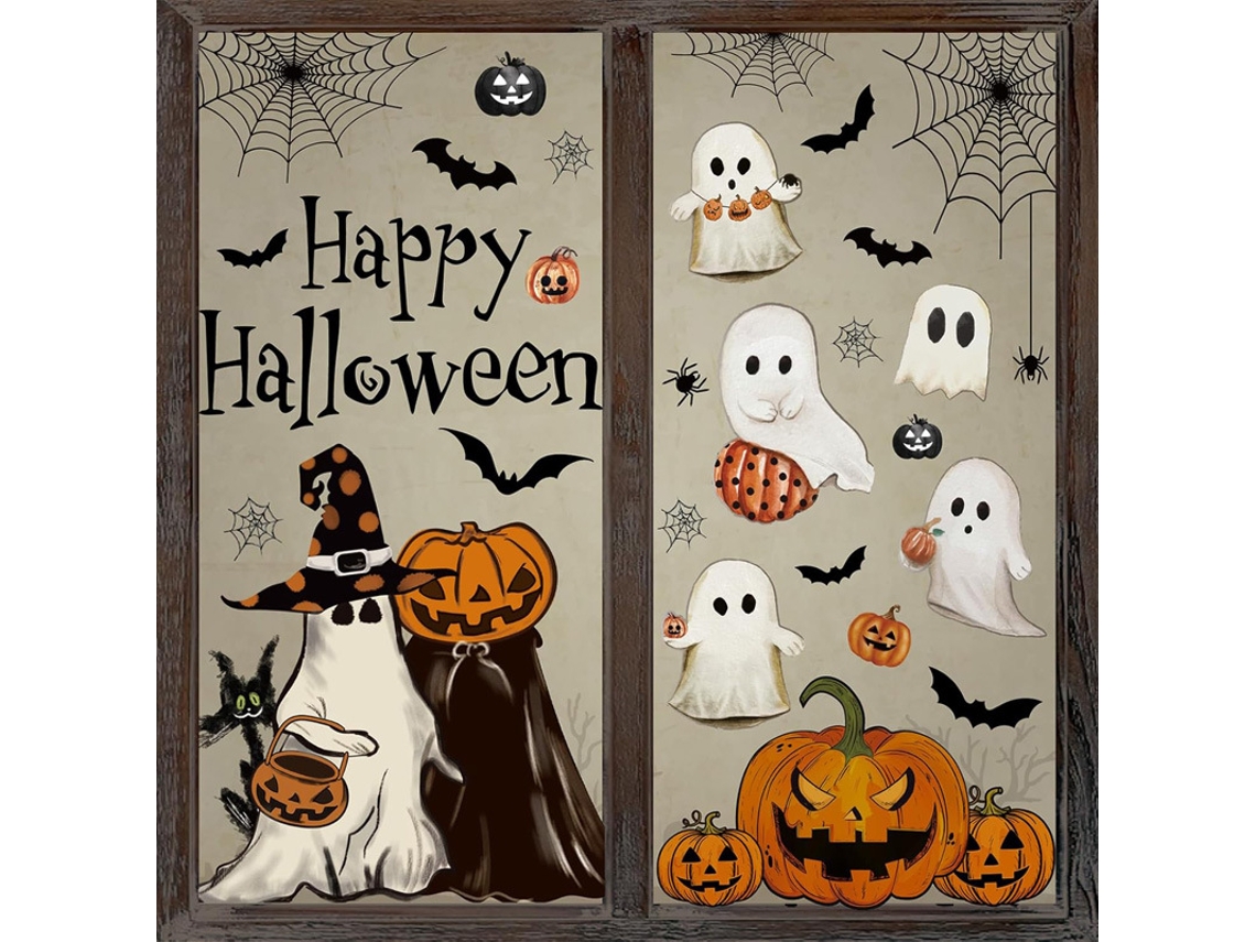 Pegatinas electrostáticas para ventana de calabaza de Halloween de Viewleaf (6 unidades)