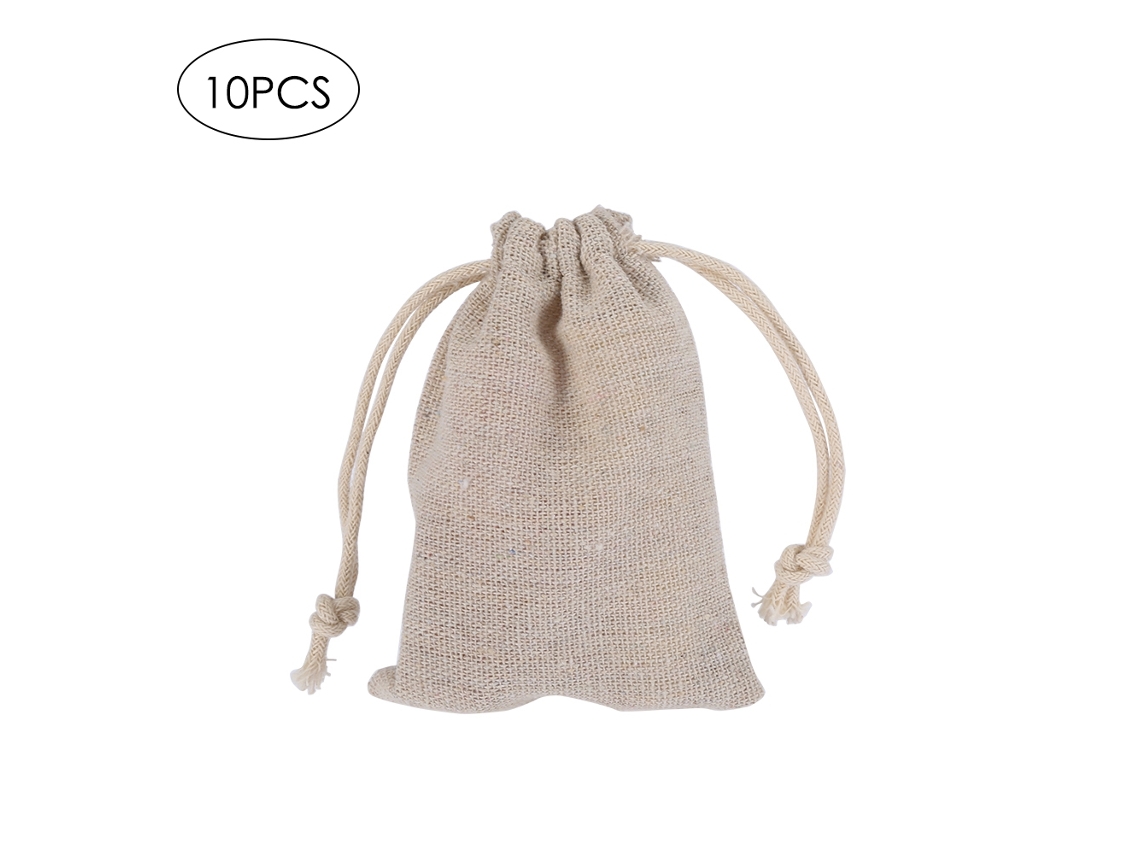 Bolsas de regalo de lino para joyas, 10 x 8 cm