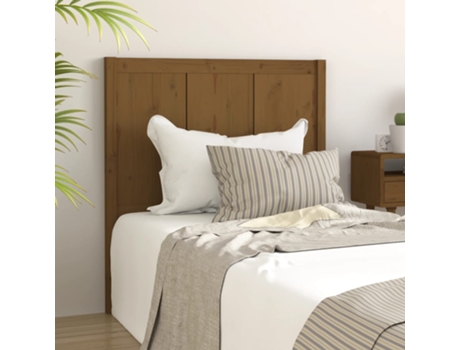 MAISON EXCLUSIVE - Cabecero de cama madera maciza pino marrón miel 105,5x4x100 cm