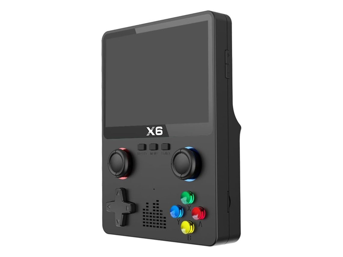 Consola Portátil KLACK X6 de 32 bits, Con más de 10000 Juegos, Soporte para 11 Simuladores, Extensión de Tarjeta MicroSD, 3.5 pulgadas - Negra