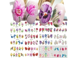 Pegatinas de uñas con temática del océano, decoraciones de uñas para el verano.