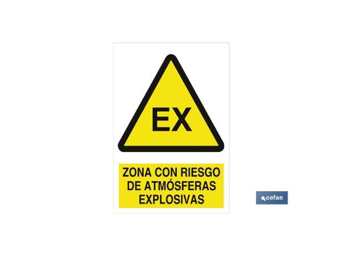 Señal adhesiva 148x105 zona con riesgo de atmósferas explosivas