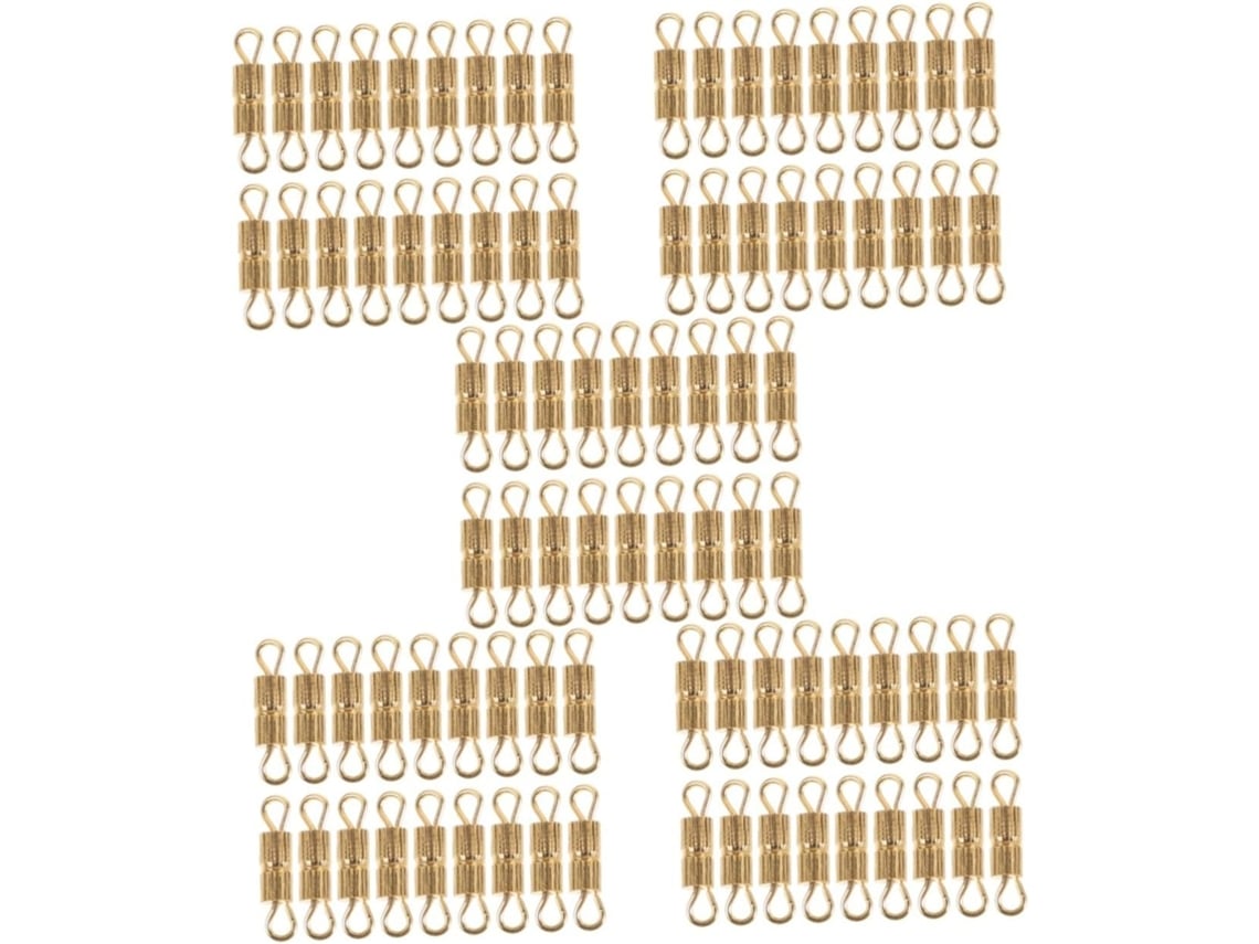 Nuobesty 100 Cierres Espirales Dorados Para Joyería, Pulseras Y Collares