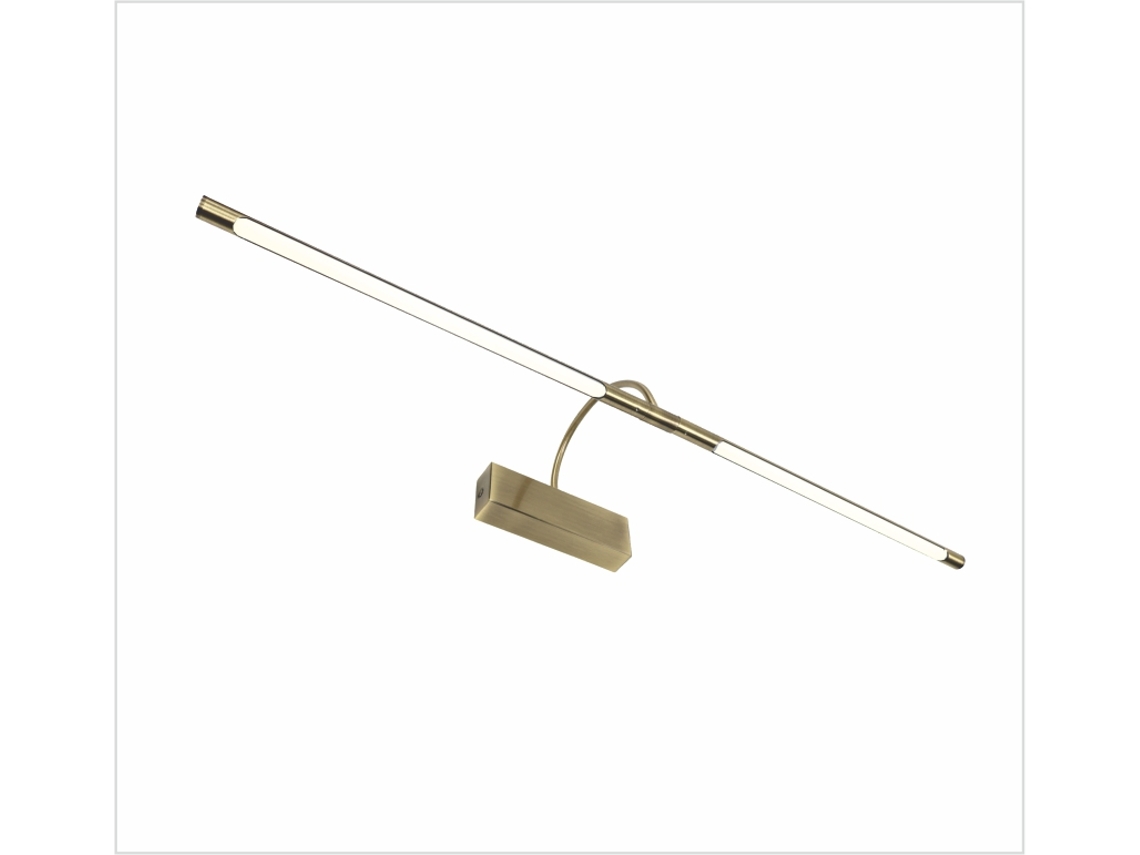 Aplique LED de pared para iluminar cuadros, espejos,10W estilo tradicional, luz cálida 3000K, acabado bronce antiguo, articulado. 74cm PAPUQ