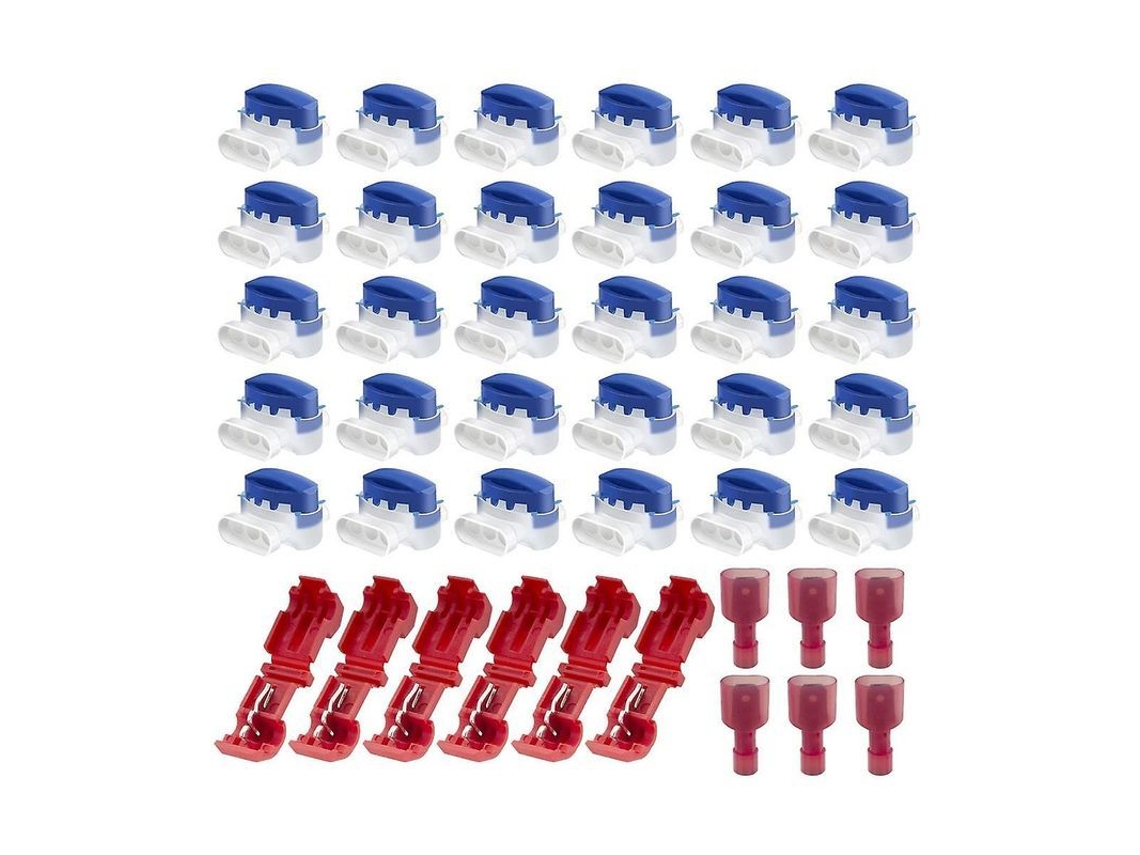 36 Conectores De Cable Impermeables Para Cortacésped Robótico Con Gel, Azul Y Rojo Azul Rojo