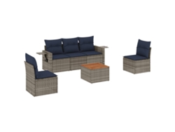 Maison Exclusive - Conjunto De Sofá De Jardín De 6 Piezas Con Cojines, Poliratán Gris