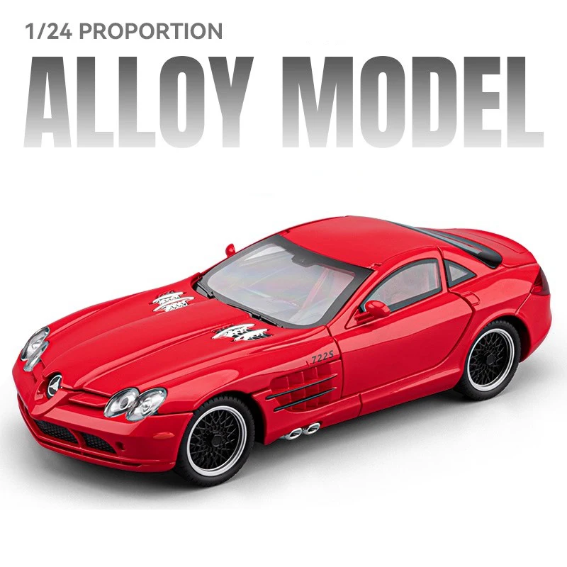 (vermelho) Miniatura De Carro Supercarro Em Escala 1:24, Feita De Liga Metálica, Com Som E Luz.