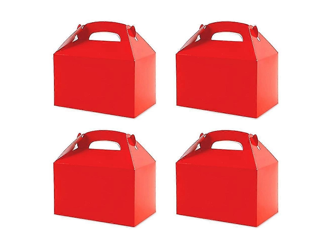 50 cajas blancas para regalos de fiesta, cajas de dulces con asas, bolsas de papel para galletas, modelo Gable B Hengjian