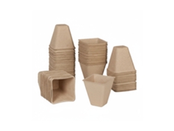 Vasos De Cultivo Relaxdays Em Conjunto De 80, Biodegradáveis, Quadrados, Hbt: 8 X 8 X 8 Cm, Vaso De Sementes, Natural