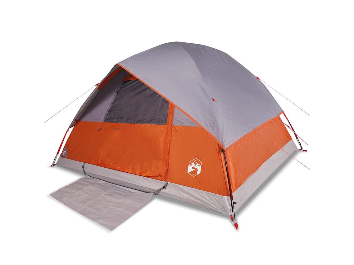 Tienda familiar con cúpula para 6 personas VIDAXL impermeable naranja
