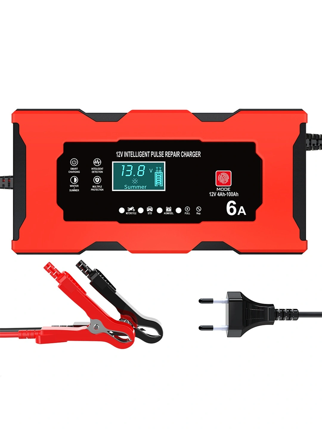 Cargador De Batería - Cargador De Reparación Inteligente De 12 V Y 6 A Cargador De Vehículo Eléctrico Chrui