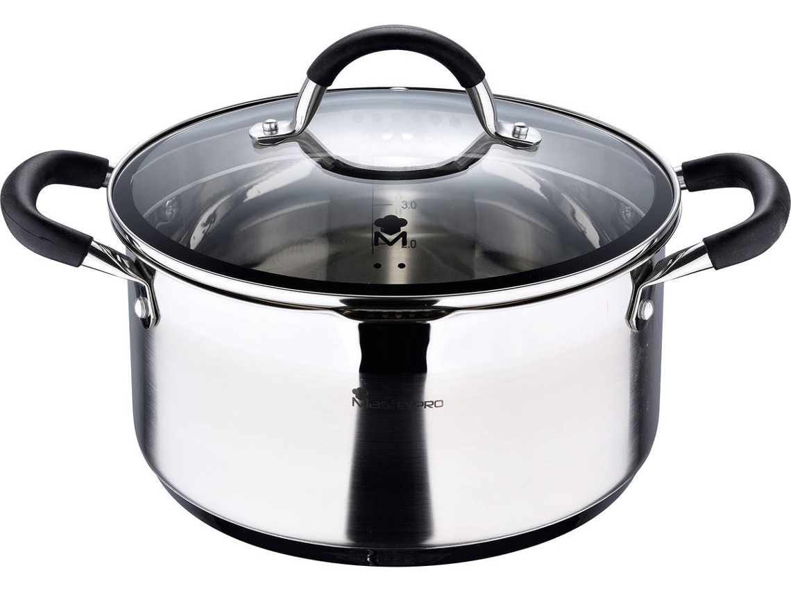 Cacerola MASTERPRO BGMP-1500-BK (5L - 24x12 cm - Acero Inox)