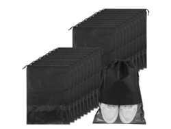 Bolsas de viaje para zapatos (20 unidades), grandes, con ventana transparente, para hombres y mujeres, color negro