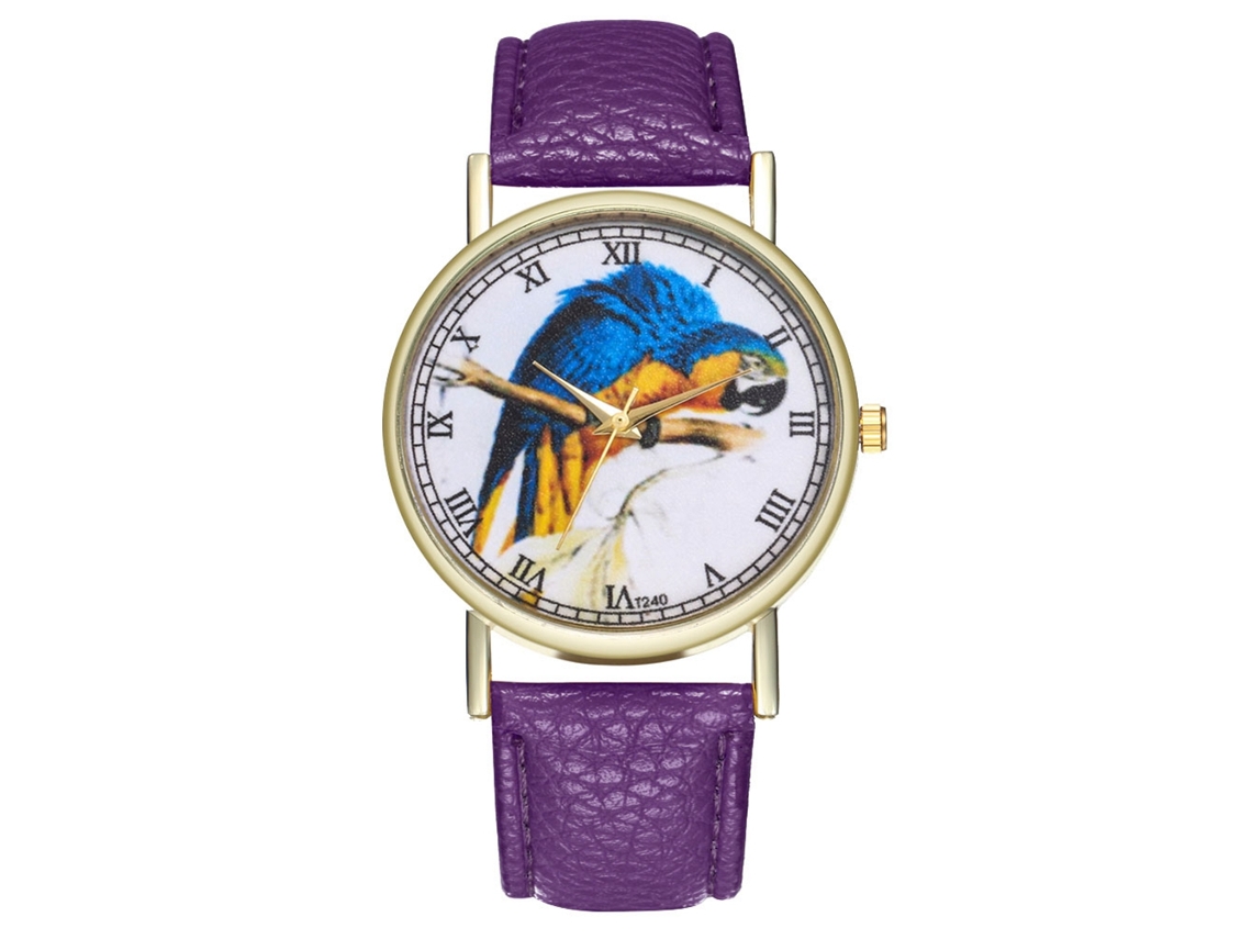 Reloj De Pareja De Cuarzo Con Correa De Pu Y Dial Redondo Zhoulianfa (morado)
