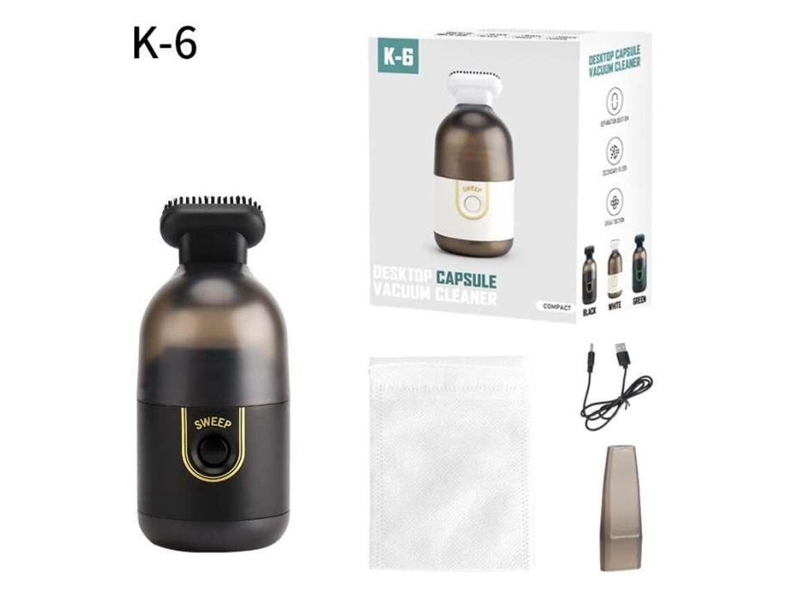 Aspiradora de mano Mini aspiradora inalámbrica de mano limpiador de teclado de alta potencia para el hogar del coche-Negro F9092