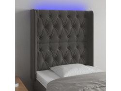 Cabecero Con Led De Terciopelo Gris Oscuro 83x16x118/128 Cm