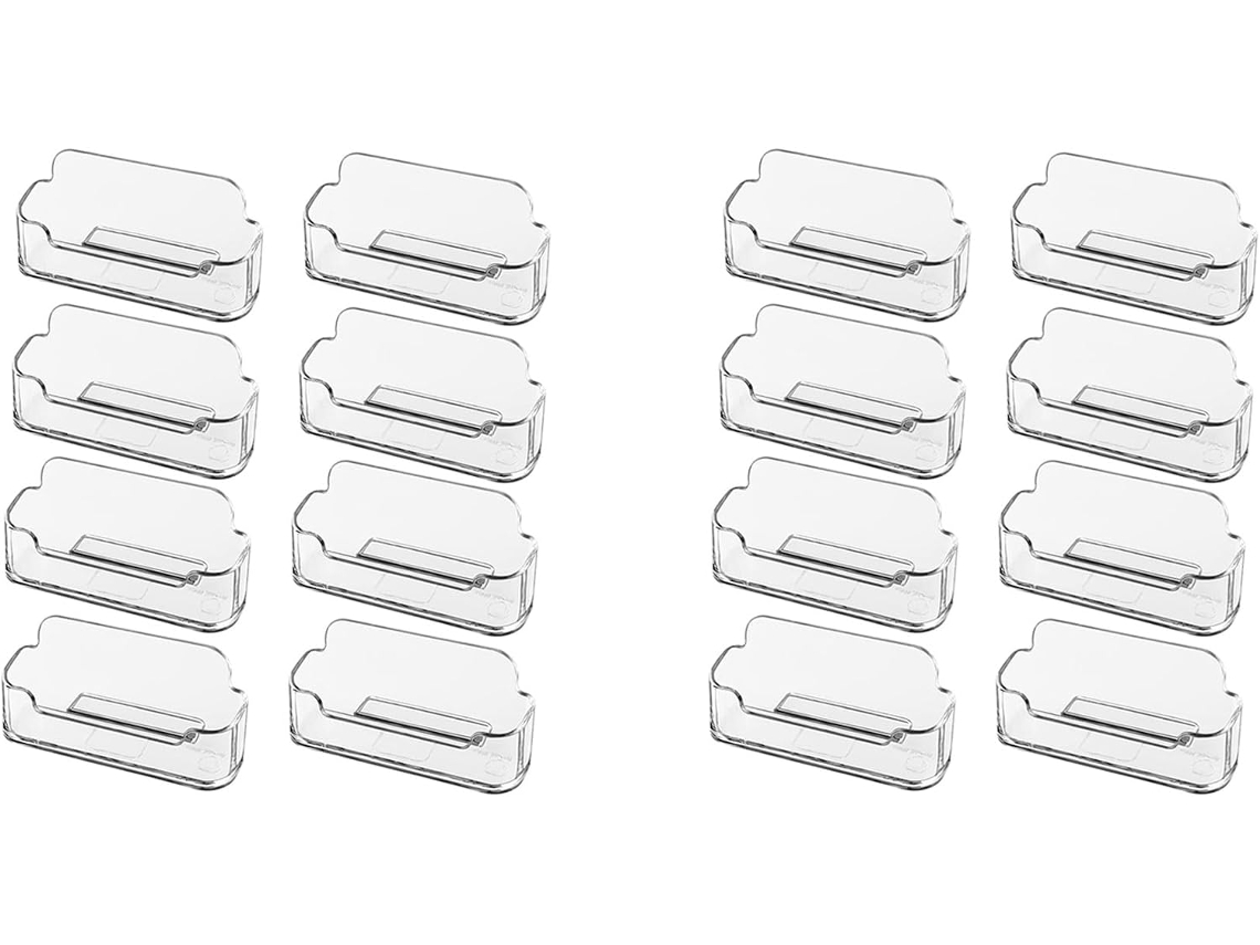 Paquete De 16 Tarjeteros Para Oficina, Soporte De Acrílico Transparente.
