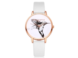 Relógio Quartz Feminino Clássico Simples Com Pulseira De Couro Pu Dourado