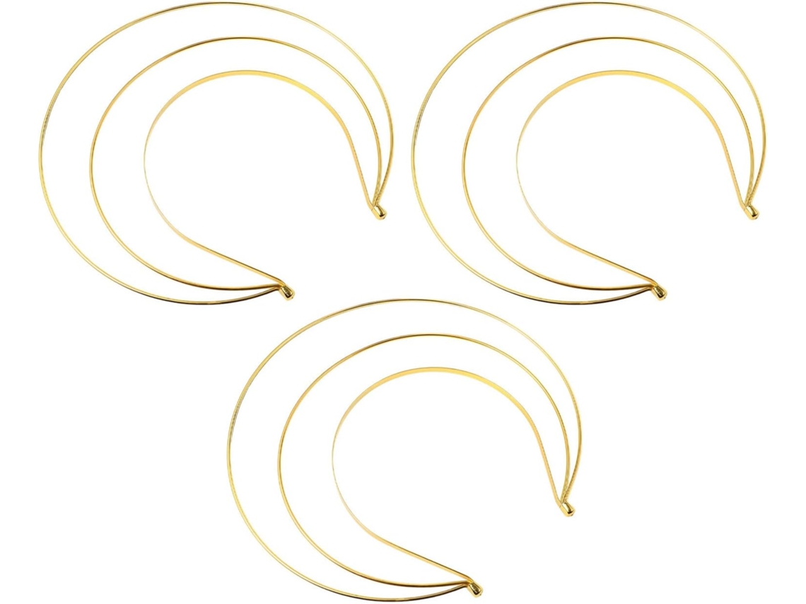 Diadema De Corona De Hierro Dorado, 3 Piezas, Diadema De Tres Capas Para Mujer.