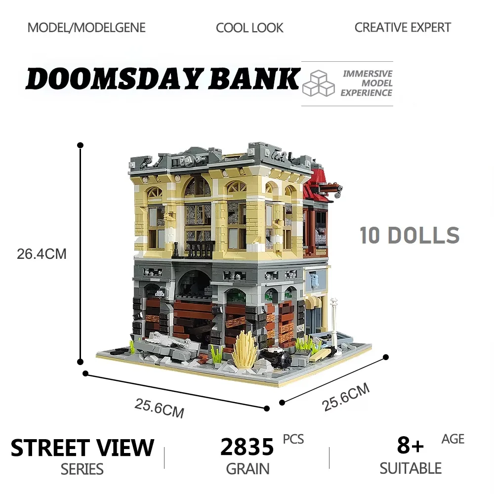 2835 Piezas Street View Doomsbank Bloques De Construcción Moc Modelos De Montaje Creativo Conjuntos De Bricolaje Bloques De Construcción