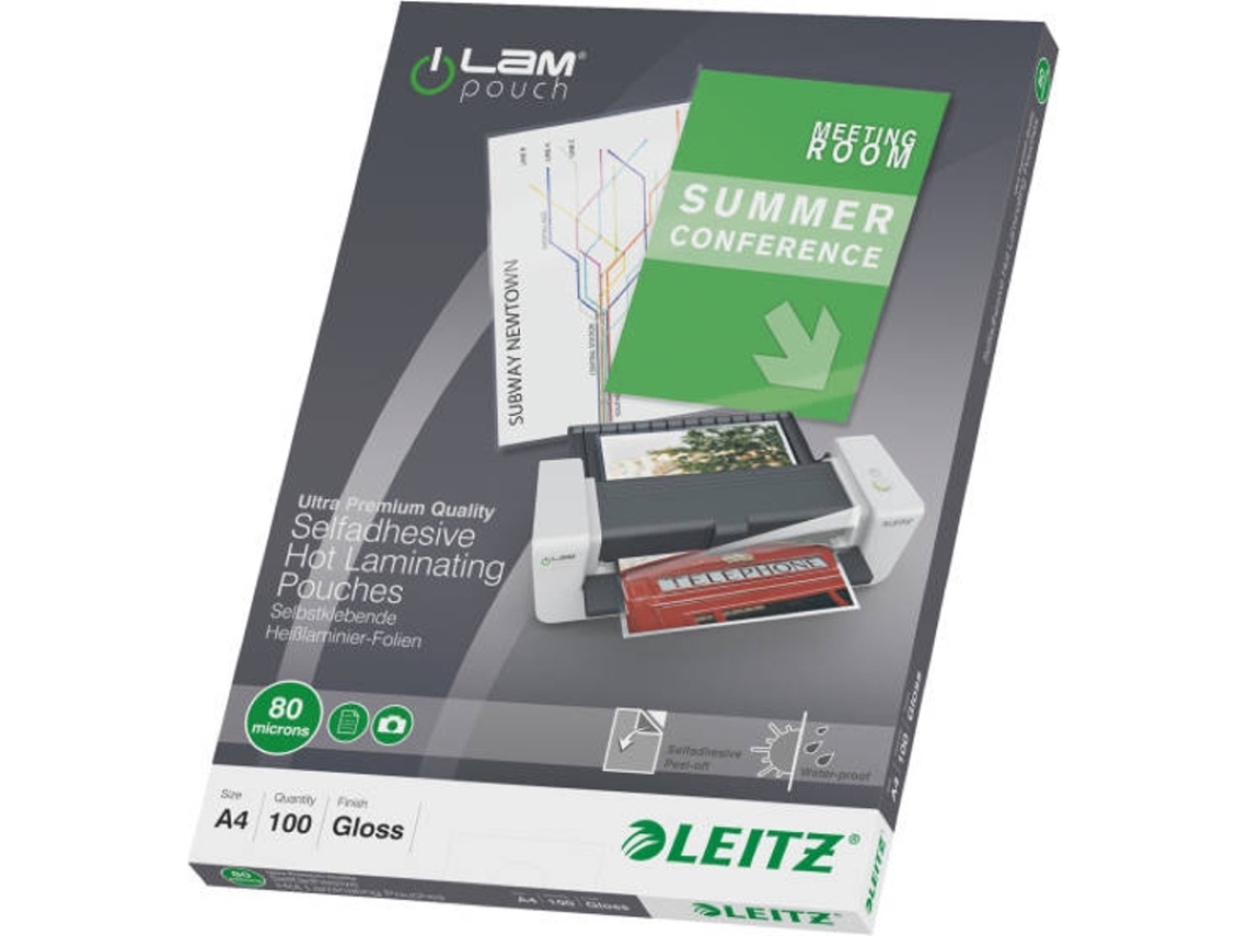 Fundas de Plastificar LEITZ 33872 Transparente (100 un - A4)