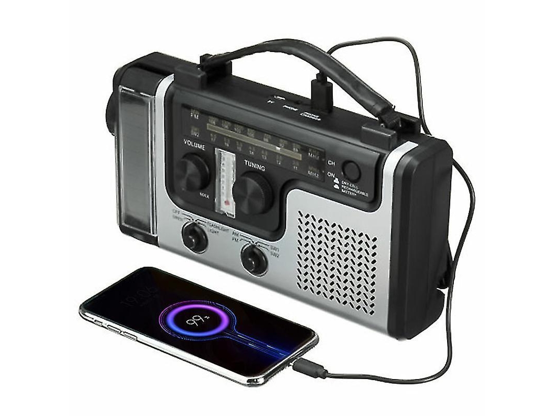 Radio Manivela Solar Multifuncional Am/Fm/Sw Emergencia Con Linterna Led