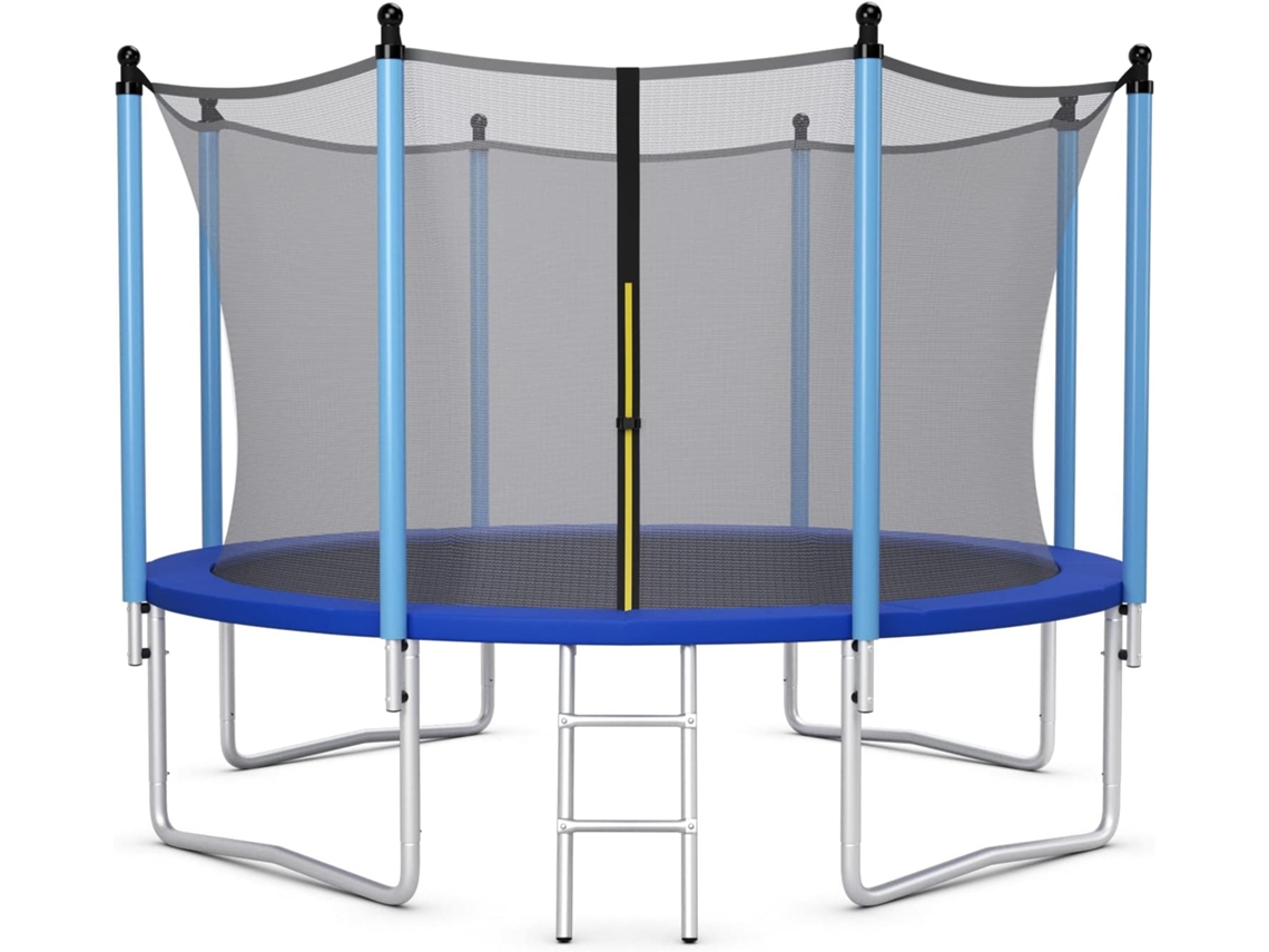 Cama Elástica de Exterior 305 cm para Niños y Adultos, Trampolín con Red de Seguridad, Escalera, Resistente a la Intemperie COSTWAY
