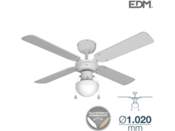 Ventilador de Techo EDM Modelo Caribe Blanco 50W 102 Cm