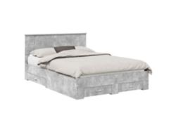 Maison Exclusive - Estructura De Cama Con Cabecera Gris Concreto 140 X 200 Cm