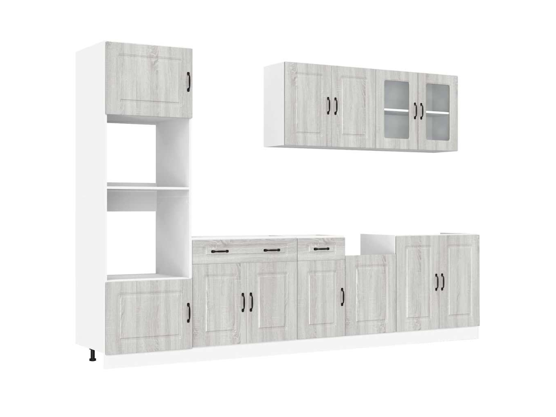 Juego de gabinetes de cocina Kalmar Sonoma Grey (7 piezas) EXCLUSIVO DE LA CASA