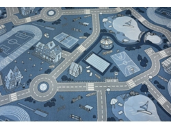 Moqueta Antideslizante Infantil Street Azul (100 x 450 cm)