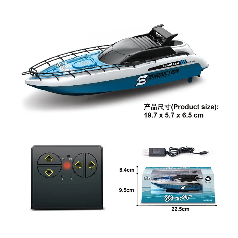 Mini Modelo De Barco De Control Remoto, Embarcación De Control Remoto, Control Remoto Inalámbrico Electrónico 2.4g.