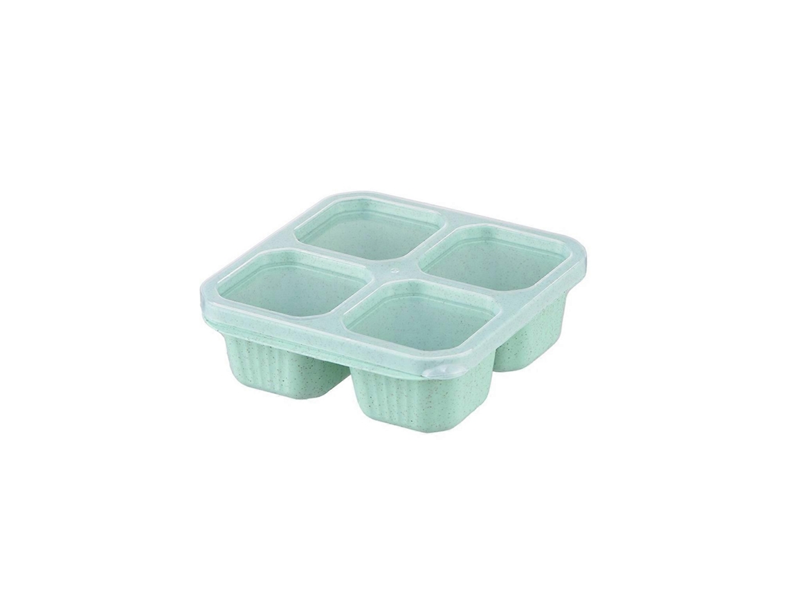 Fiambrera Bento con tapa, 4 compartimentos, recipiente multifuncional para comida, ensaladas, frutas, verduras y aperitivos.