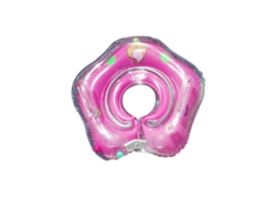2026-flotador De Cuello Para Bebé Transparente De Pvc De Doble Capa Antiderrame Con Asas Seguras Para Bañera Interior Rosa