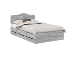 Maison Exclusive - Estructura De Cama Gris Sonoma 120 X 190 Cm Madera Ingenieril