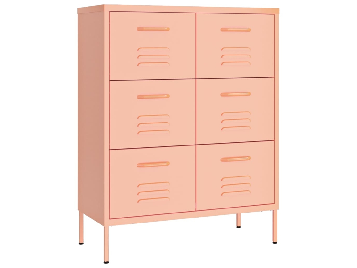 Armario de acero con cajones 80x35x101,5 cm Rosa MAISON EXCLUSIVE