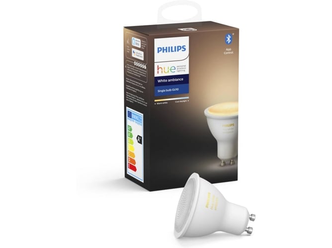 Bombilla Philips Hue white ambiance 5w gu10 pack de 1 led blanca inteligente luz y compatible con alexa google home caliente