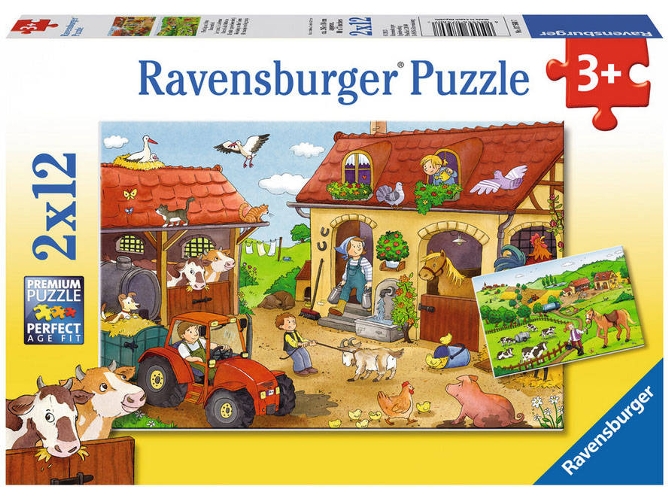 Conjunto de 2 Puzzles RAVENSBURGER Vida no Campo (12 Piezas)