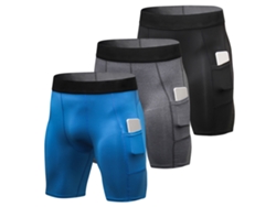 2026rebe-3 Pack De Calções Esportivos Para Homens Com Bolsa Para Treinamento E Exercício