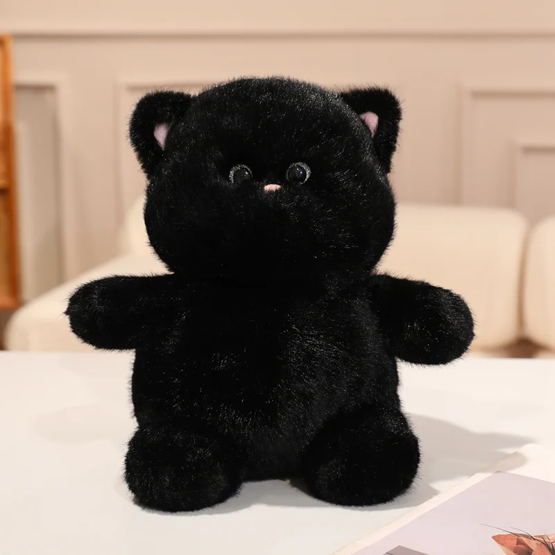 (negro 28cm) Juguete De Peluche De Gato Blanco Muñeco De Peluche Creativo Animal De Peluche