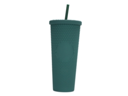 Vaso de plástico de 710 ml con tapa y pajita, vaso reutilizable para café helado y batidos JEIIBRZUI