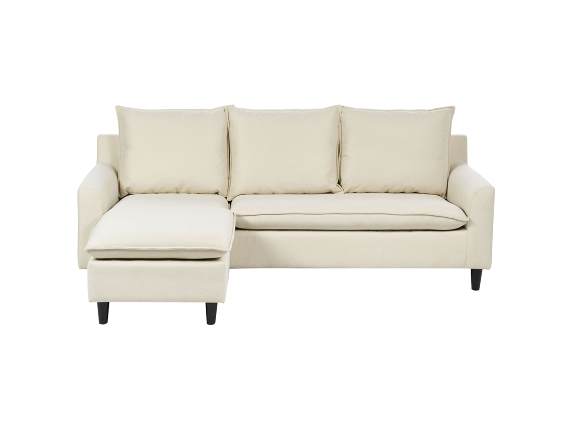 Sofá Chaise Longue Elvenes (Beije - Poliéster -140x206x69 cm)