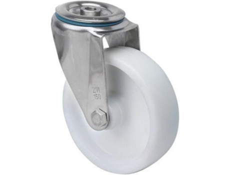 Rueda giratora agujero m12 inox.20zvli80-ut poliamix blanco eje liso ALEX