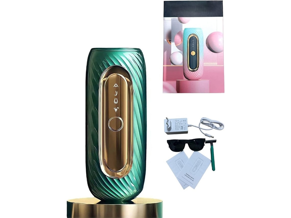 Depilación IPL intensa con rejuvenecimiento indoloro de la piel, 3 modos y 2 opciones para cuerpo y rostro Yizhood (verde)