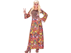Disfraz de Hippie figuras multicolor para mujer