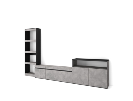 Muebles de Salón para TV 310x186x35cm Para TV hasta 65 Mueble Televisión Cemento