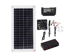 Kit de ventilador con panel solar de 10 W y 18 V con controlador de 30 A.