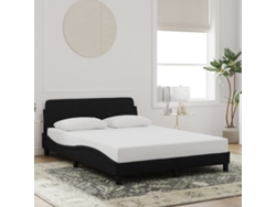 Estructura De Cama Sin Colchón Terciopelo Negro 140x200 Cm